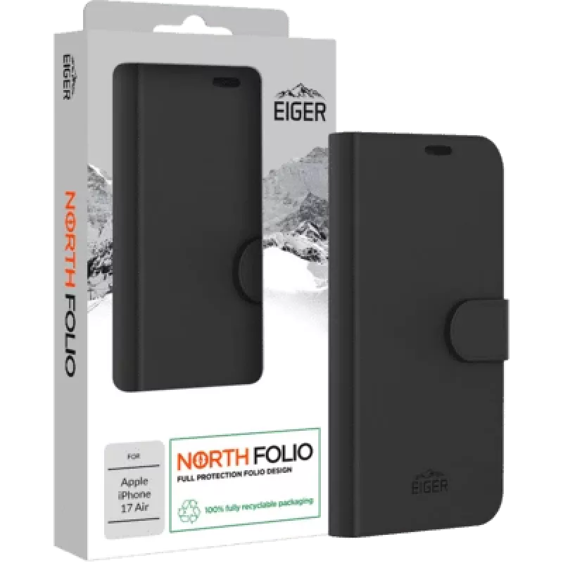 Folio-ümbris alusega Eiger EGCA00933 Apple iPhone 17 Air jaoks — magnetiline, must