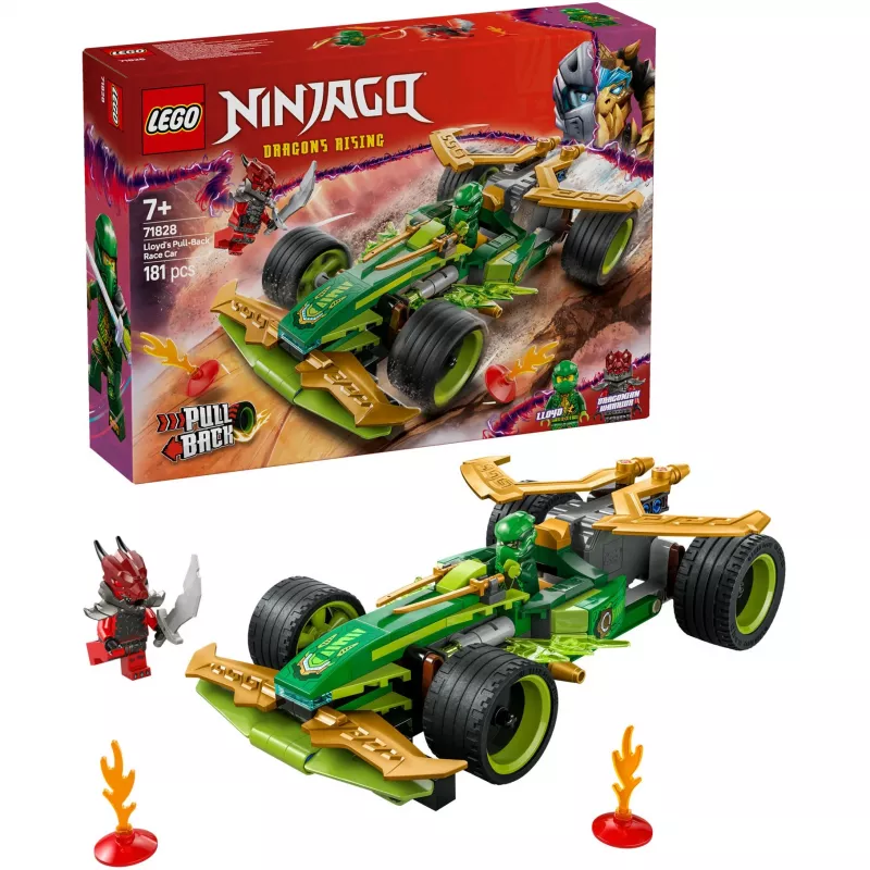 LEGO ehituskomplekt NINJAGO Lloyd's Action Speedster 71828, 181 osa, 2 minifiguuri, vanus 7+