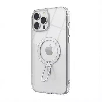 Kaitseümbris GUAN iPhone 16 jaoks 10H karastatud klaasiga, integreeritud tugijalaga, valge