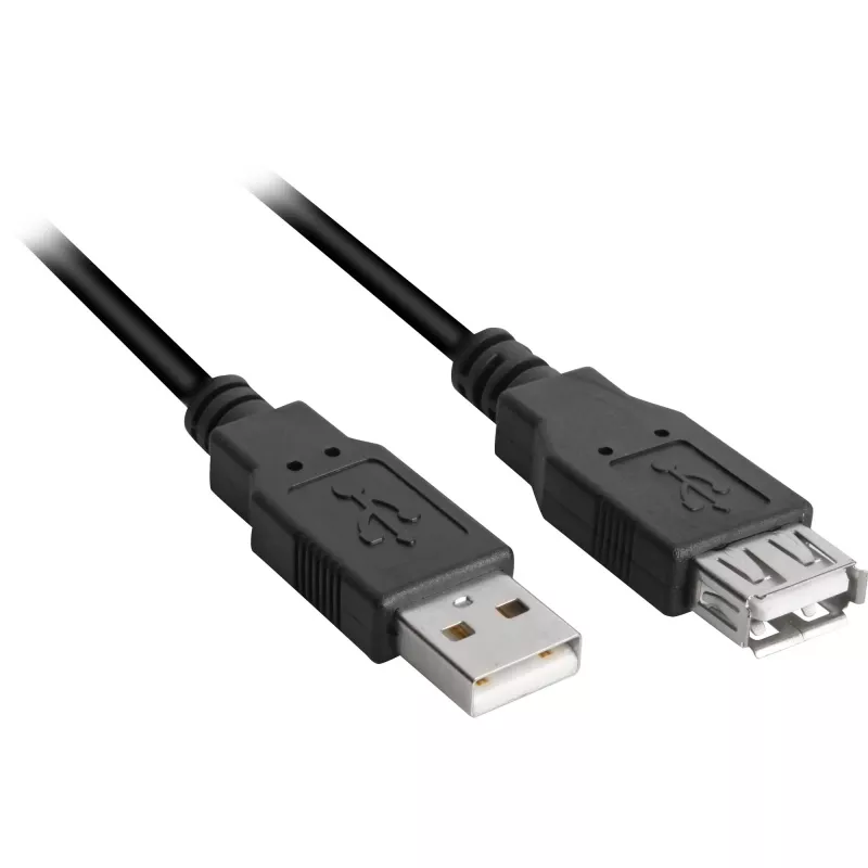 USB-kaabel Sharkoon 2m USB A must