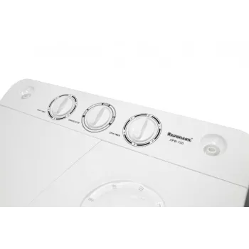 Pooleautomaatne pesumasin Ravanson XPB-700 — pealtlaetav, 4 kg mahutavus, 1400 p/min tsentrifuug, valge