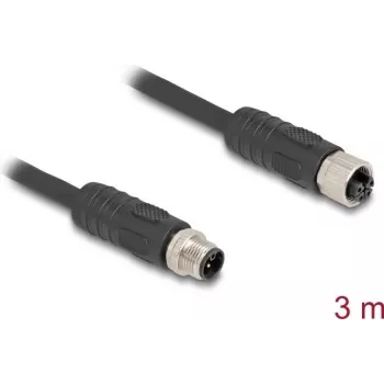 DeLOCK sensori/ajami kaabel 3 m RST M12 Must 80521