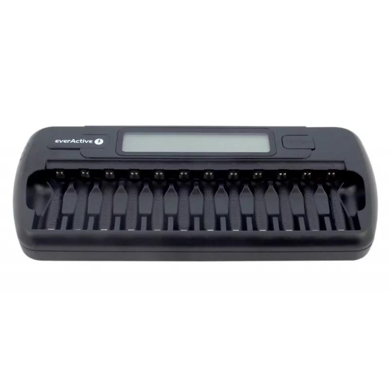 Akulaadija everActive NC-1200 — universaalne 12 akulaadija AA/AAA jaoks, 12 V sisend, must