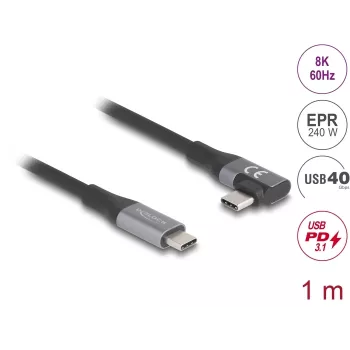 USB-kaabel DeLOCK 81131 1 m USB C must 40 Gbit/s