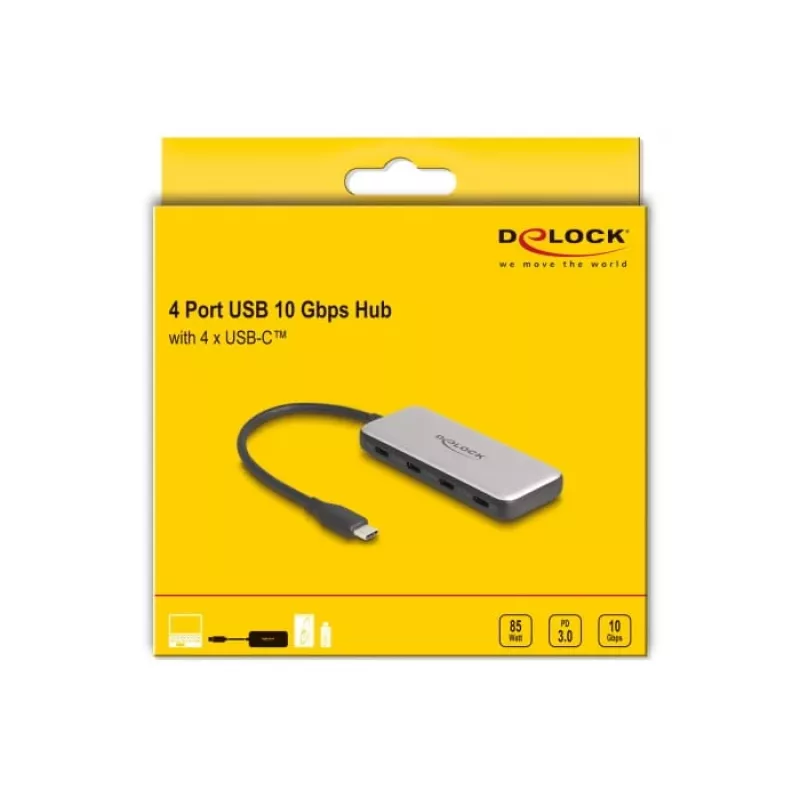DeLOCK 64261 USB 3.2 Gen 1 USB-C jaotur 10000 Mbit/s Must Hall