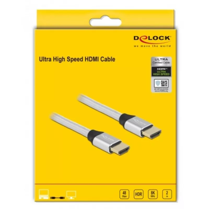 HDMI-kaabel DeLOCK ülikiire 48 Gbps 8K 60 Hz 2 m