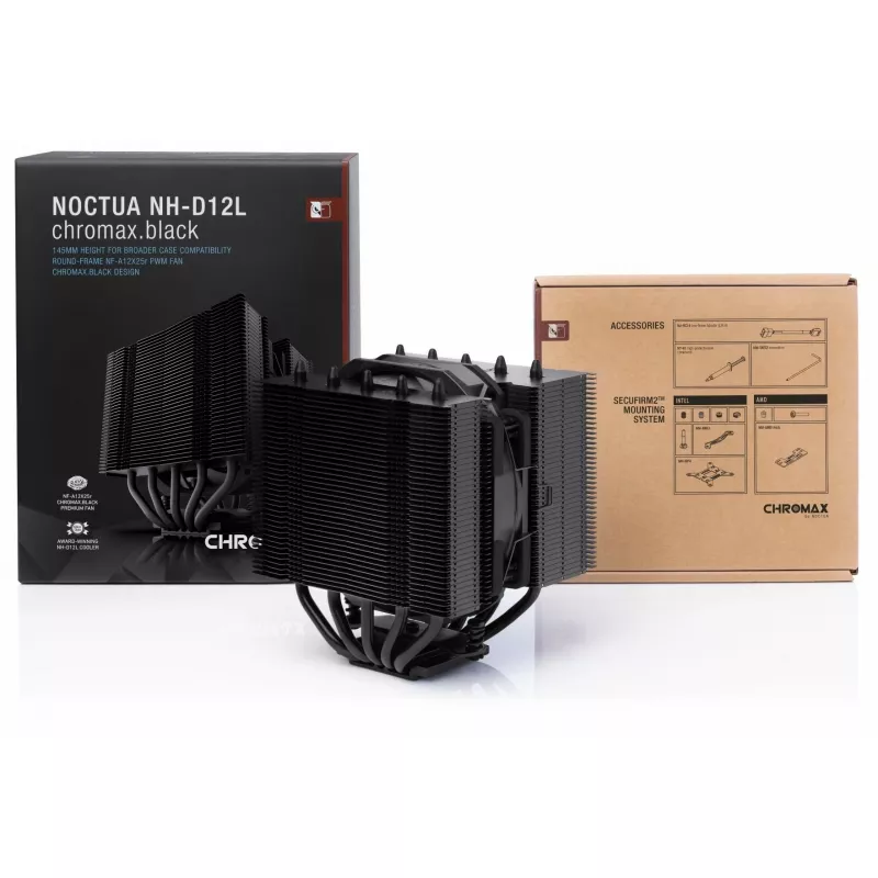 Õhkjahuti Noctua NH-D12L 12 cm Alumiinium Must 450-2000 RPM 18.8-22.6 dB