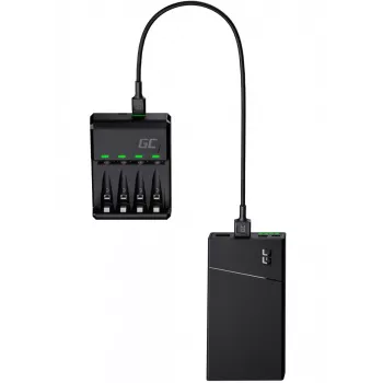 Akulaadija roheline Cell GC VitalCharger koos 4× AA 2000mAh NiMH akudega