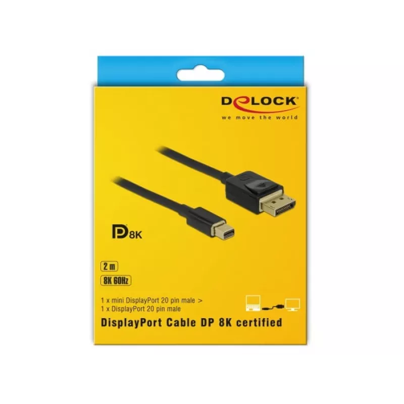 DeLOCK - DisplayPort-kaabel - DisplayPort (M) Mini DisplayPort (M) - 2 m - Must - 8K tugi