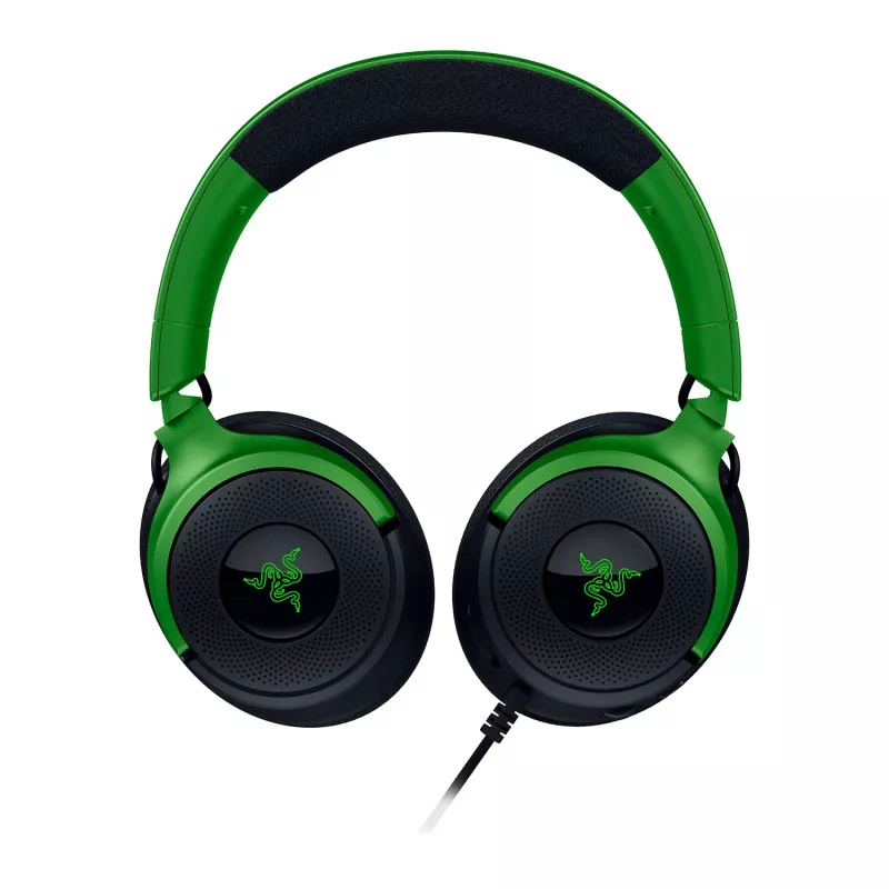 Juhtmega mänguri peakomplekt Razer Kraken V4 X — supra-auraalne, 20–20000 Hz, 1,8 m kaabel, 310 g, must/roheline