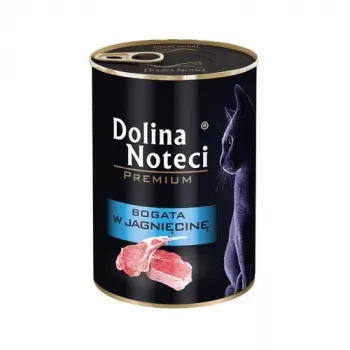 Dolina Noteci niiske kassitoit DOLINA NOTECI Premium 400 g — kana ja lambaliha, täiskasvanud kassidele, purk
