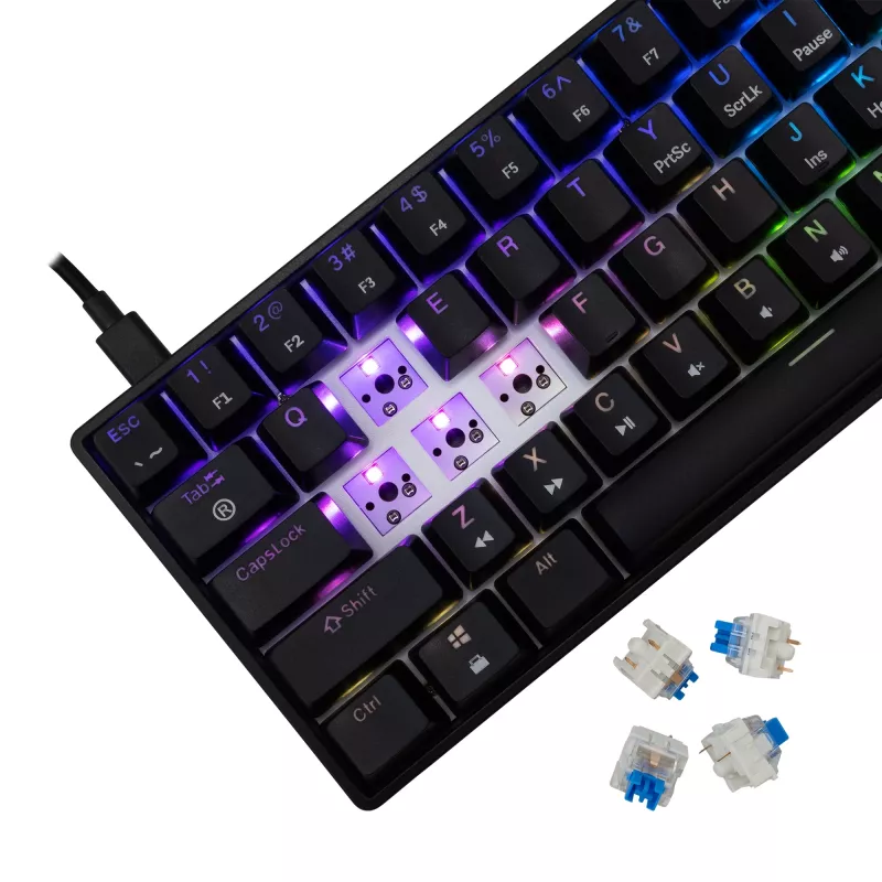 Mehaaniline klaviatuur White Shark Shinobi-2 Blue Switch Must US layout