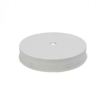 Elektriline 360° pöörlev alus LED-valgustusega, ümmargune 30 cm, valge