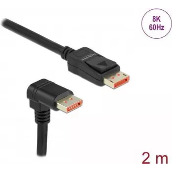 DisplayPort-kaabel DeLOCK 8K 60 Hz 2 m isane sirge kuni 90° allapoole nurgaga