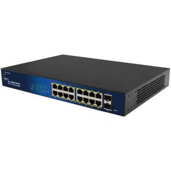 ALLNET 16+2P PoE Switch ALL-SG8418PM — 18-pordiline Gigabit, 16 PoE-porti, 2 üleslinkporti