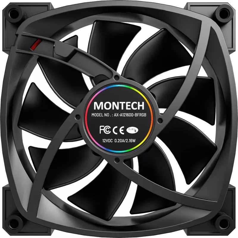 MONTECH AX120 120mm ARGB 3-pakiline korpuse ventilaatorid - must