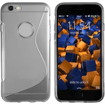 mumbi TPU ümbris S-Design läbipaistev must Apple iPhone 6/6s jaoks (MUMBI_4498)