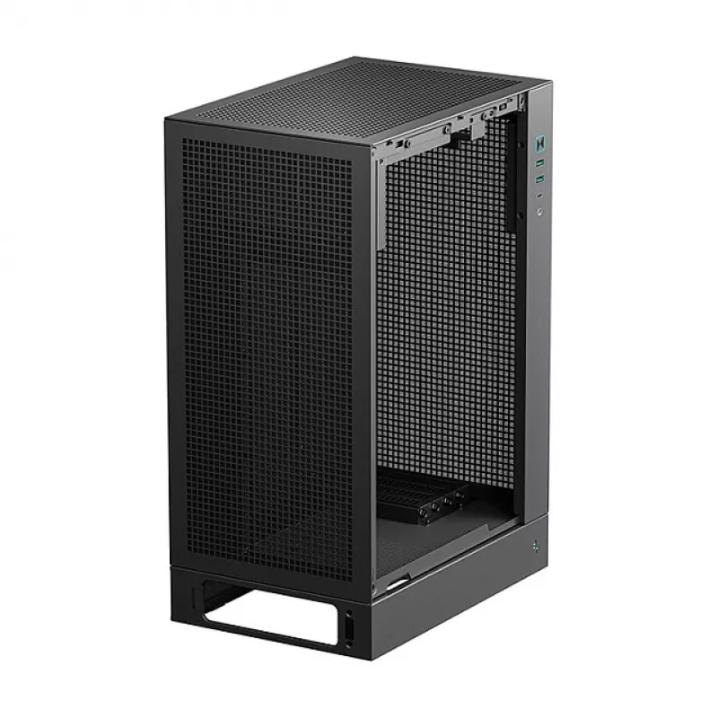 PC korpus DeepCool CH170 PLUS Tower Must — micro-ATX/mini-ITX, karastatud klaas, USB-C, ülemine PSU