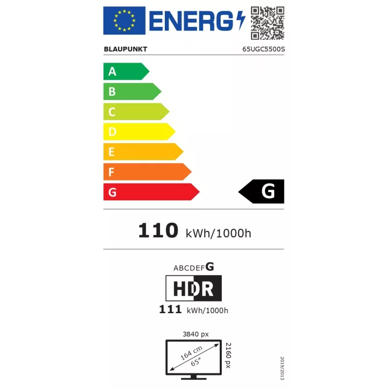 LED LCD televiisor BLAUPUNKT 65UGC5500S 65 tolli 4K, energiaklass G
