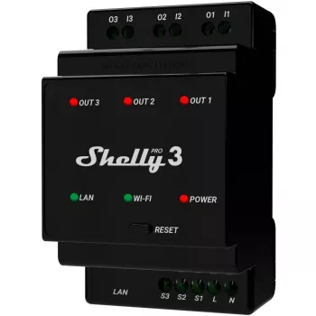Shelly Pro 3 DIN Rail WiFi/LAN/Bluetooth releelüliti