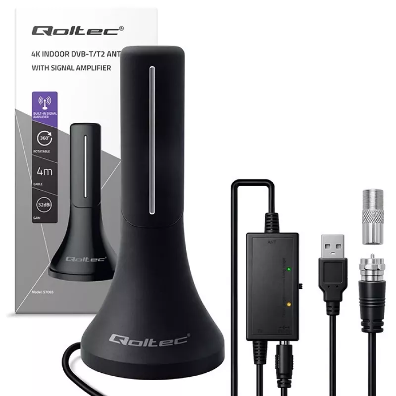 Televisiooniantenn QOLTEC TV DVB-T/T2 Qoltec (sisetingimustes/välistingimustes) mudel 57065