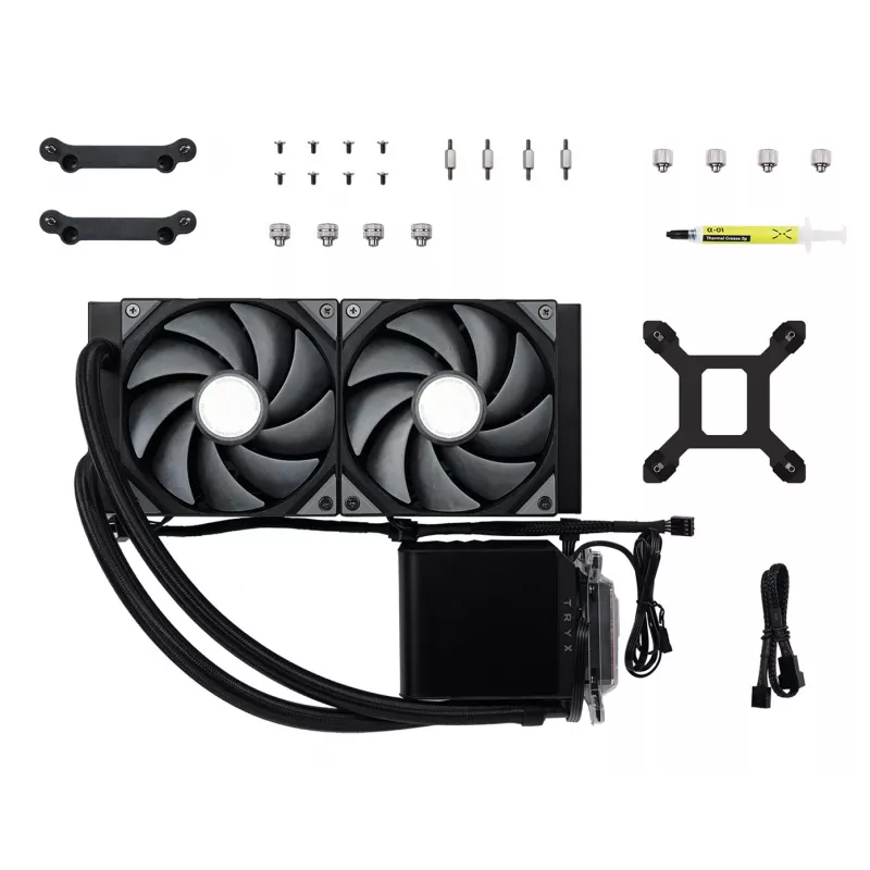 TRYX PANORAMA 240 Protsessori vedelikjahutuse komplekt 12 cm Must 1 tk