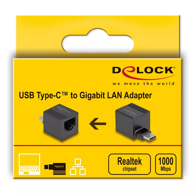 DeLOCK USB USB-C Adapter to Gigabit LAN mini Must