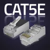 Modulaarne RJ45-pistik QOLTEC 54554 CAT5e FTP, 100 tk, hõbedane, plastik, 11×22×18 mm