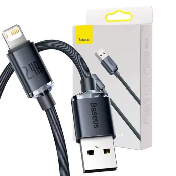 Baseus Crystal Shine kaabel USB-Lightning, 2,4A, 2m (must)