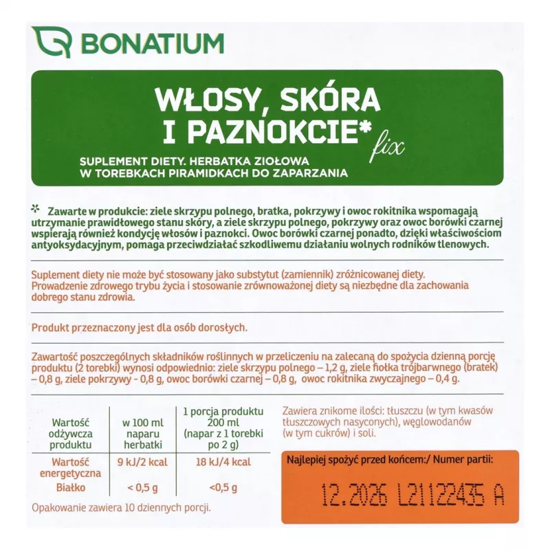 Bonatium taimetee juustele, nahale ja küüntele Fix 20 tk