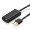 USB A pikenduskaabel koos võimendiga, UGREEN US121, 10 m, must, A-pistik A-pistikupessa