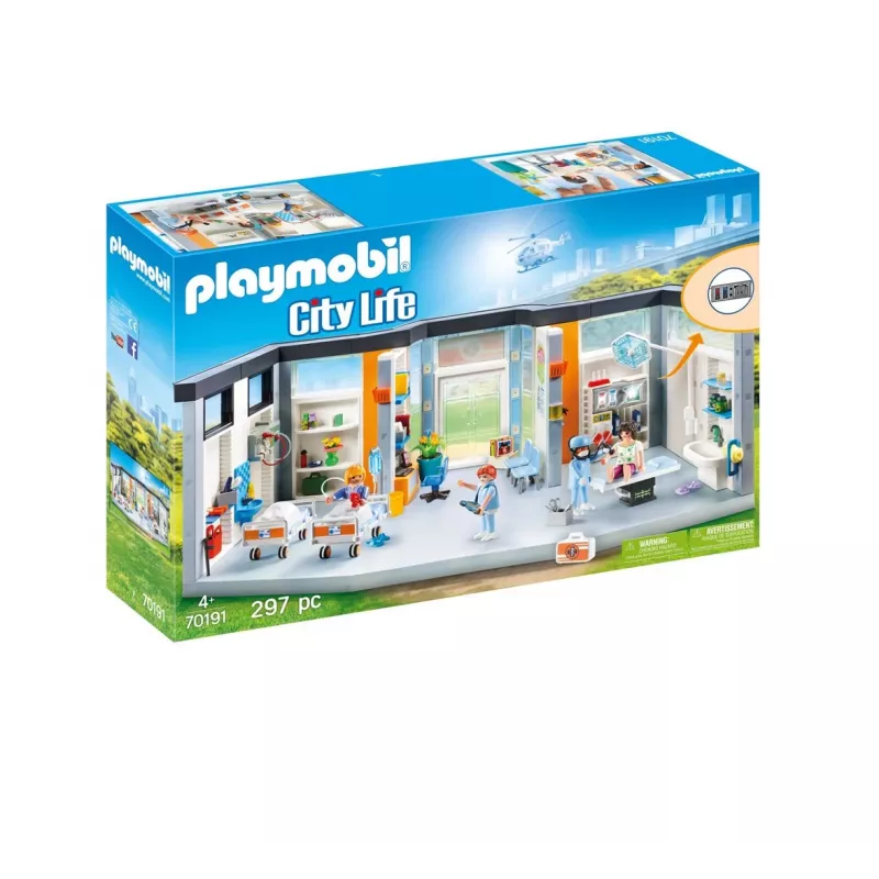 Mängufiguur Playmobil 70191 Mööbliga haigla tiib 297 tükki