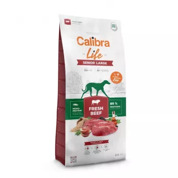 Kuiv koeratoit Calibra Life Senior Large Fresh Beef 12 kg — kuiv täisväärtuslik toit suurte eakate koerte jaoks, 25–45 kg, 25% valku, 12% rasva