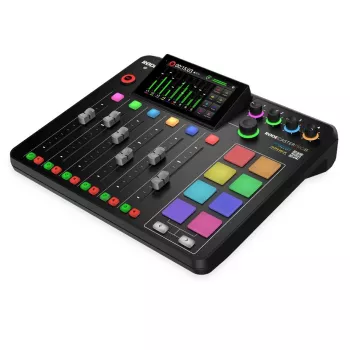 Stuudiokontroller RØDE Caster Pro II Must — 4 XLR/TRS combo, 4 kõrvaklappide väljundit, 8 padi, puuteekraan, Wi‑Fi, Bluetooth, USB‑C