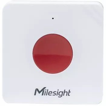 Juhtmeta meditsiiniline paanikanupp Milesight WS101915M, patareitoitega LiCoO2, 50×50×18 mm, valge