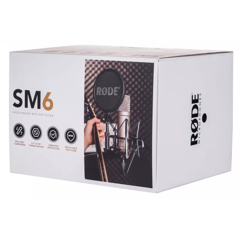 Mikrofon RØDE SM6 — must, kaal 0,682 kg, mõõtmed 210×133×210 mm