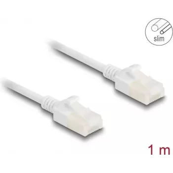 DeLOCK RJ45 Cat.6A võrgukaabel, pistik-pistik, 1 m, valge