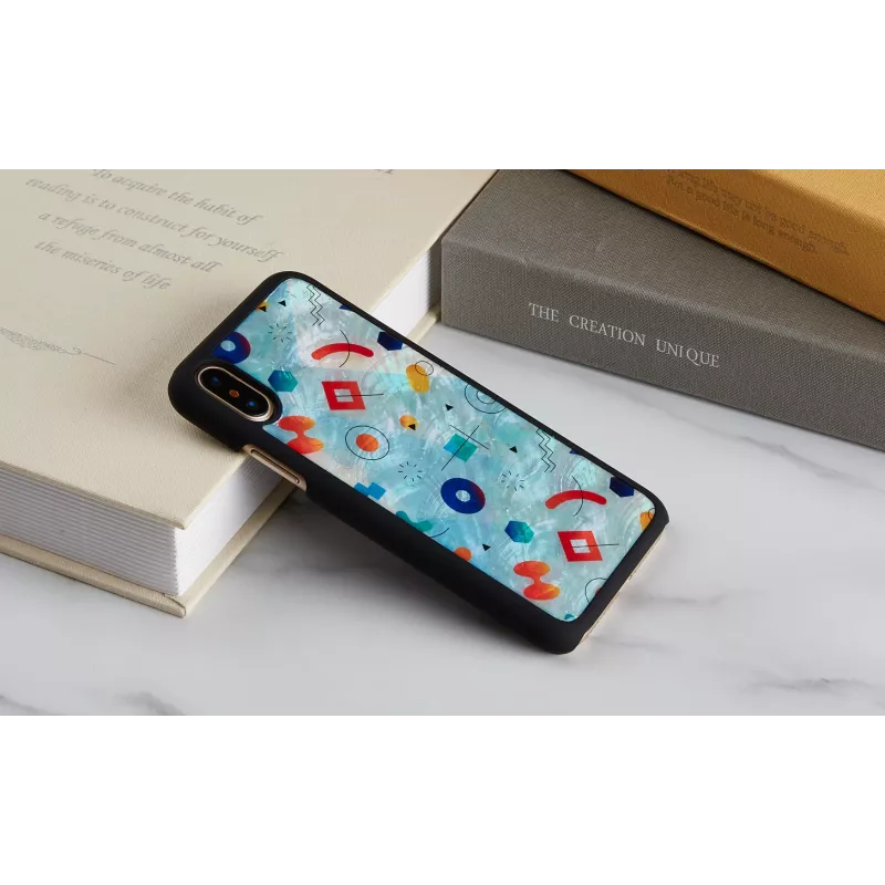 iKins nutitelefoni ümbris iPhone XS / XS Max must kivimustriga, kaitsev tagakaas