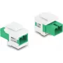 Keystone-moodul DELOCK 87120 SC ühe pordiga lame adapter, roheline/valge, 16,5×27,4×21,9 mm