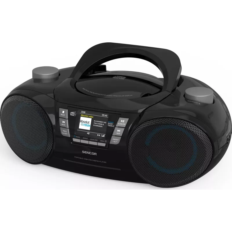 Kaasaskantav DAB+ CD/MP3/USB/SD Bluetooth-mängija SENCOR SPT 6510DB — DAB+, Bluetooth 5.3, 16 W RMS, CD/USB/SD, 2,4-tolline LCD