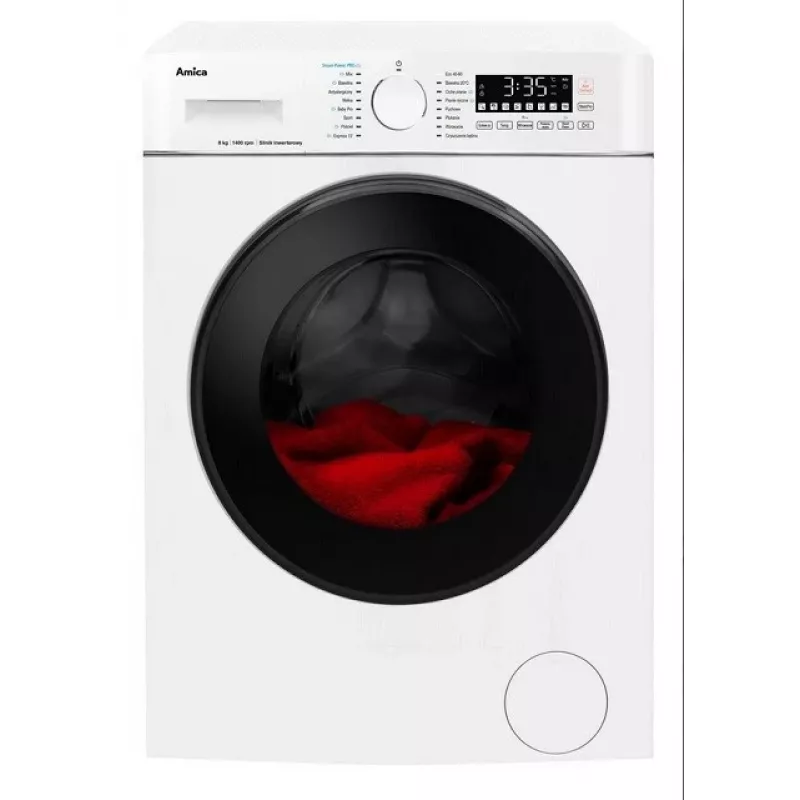 Pesumasin Amica mahutavus 8 kg, energiaklass A, 1400 p/min, 16 programmi, valge