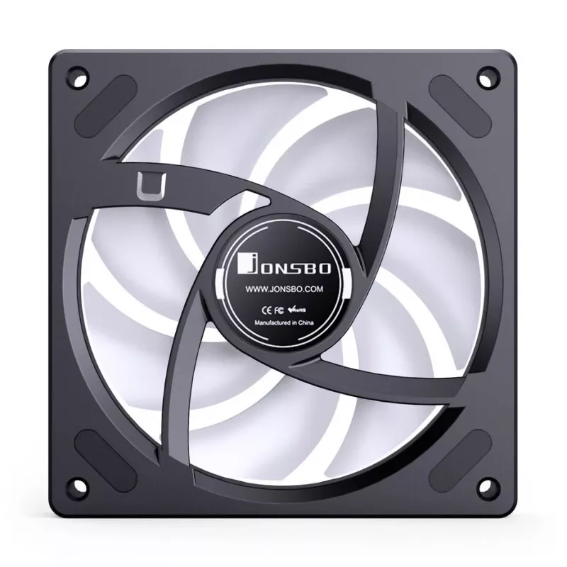 120 mm PWM ARGB korpuse ventilaator Jonsbo ZB-120 Reverse Blade, must