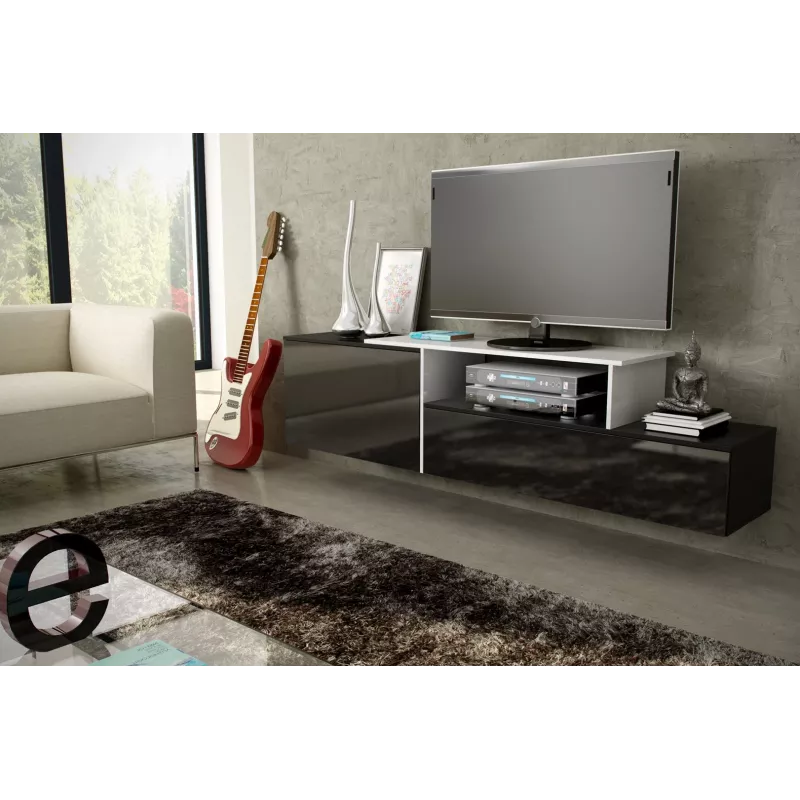 Cama TV-kapp SIGMA 3 180 must/must läikiv + biały