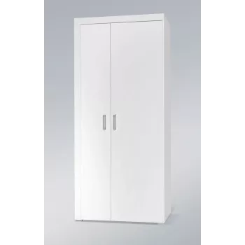Garderoobikapp cama meble SAMBA valge/valge läige, 900×550×2030 mm, 1 riiul