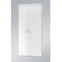 Garderoobikapp cama meble SAMBA valge/valge läige, 900×550×2030 mm, 1 riiul