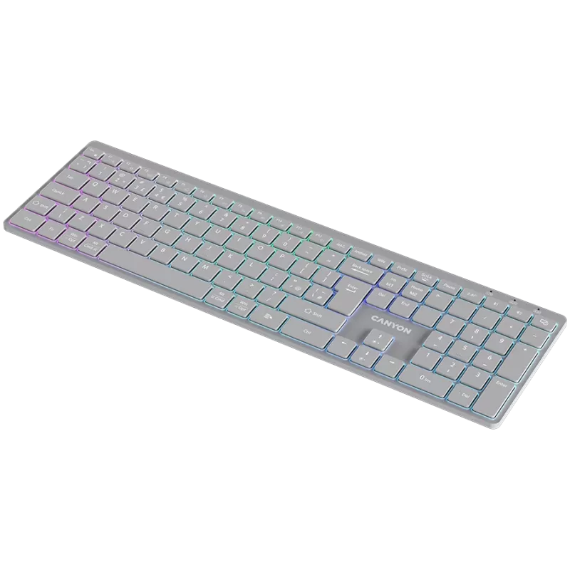 CANYON klaviatuur HKB-W11 UK/US RGB kaherežiimiline juhtmevaba hall