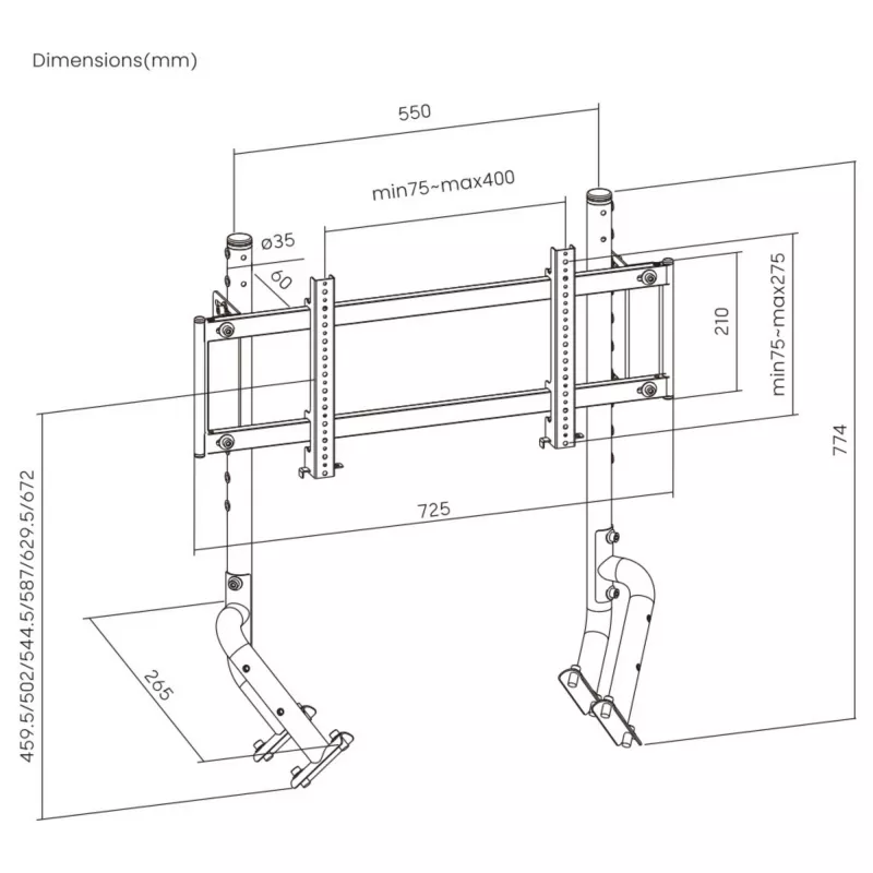 Oplite Monitor Stand R8 Single Must retail (OP-R8-SMSB)