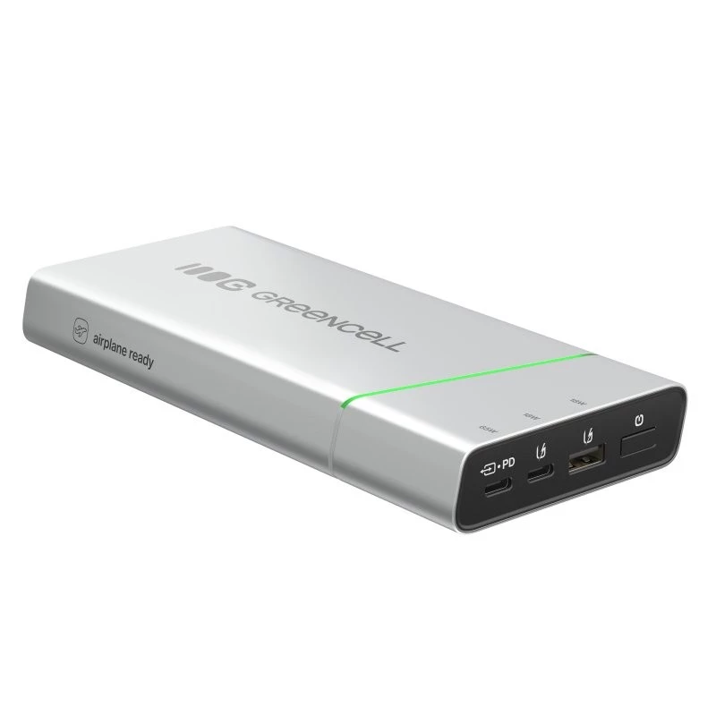Kaasaskantav aku roheline Cell BPLGC20P 20800 mAh liitiumioon, USB-C PD 65W, 2x USB-C + 1x USB-A, alumiiniumkorpus
