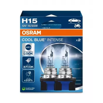 Autopirnide komplekt Ledvance H15 12V 55/15W PGJ23T-1 Cool Blue Intense (2 tk)