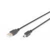 Digitus ASSMANN - USB-kaabel - USB tüüp A, 4-kontaktiline (M) - Mini-USB, tüüp B (M) - 1 m (USB / Hi-Speed USB) - Vormitud - Must (AK-300108-010-S)